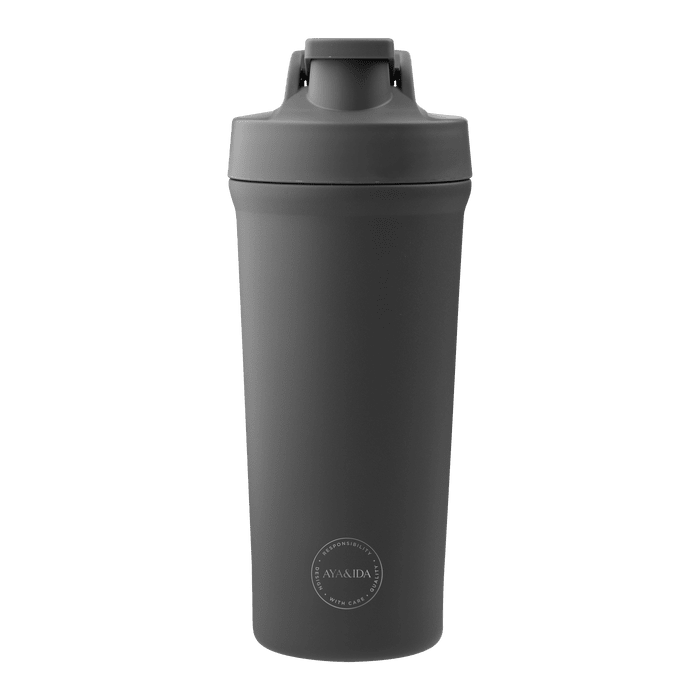 AYA&IDA Shaker Bottle i rustfri stål, Dark Grey, 750 ml
